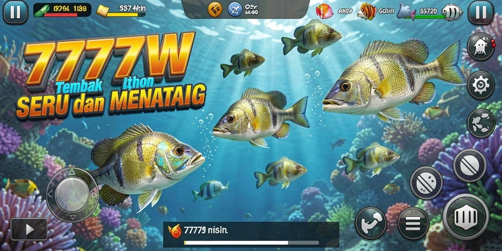 Tampilan gameplay seru Tembak Ikan di 7777W.