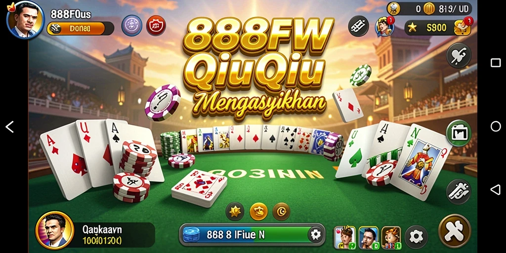 Screenshot utama 888FW menampilkan aksi seru permainan QiuQiu.