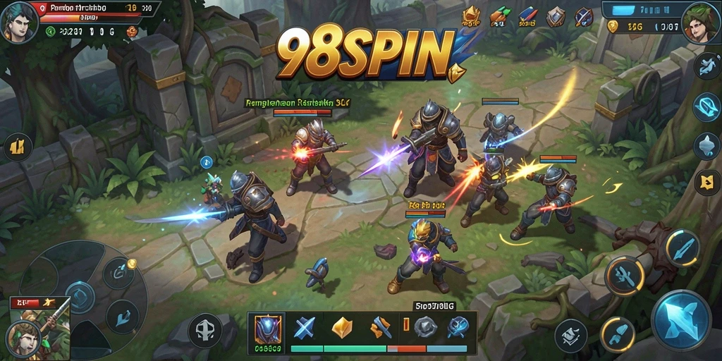 Tampilan menarik gameplay 98SPIN dengan pertempuran strategis.