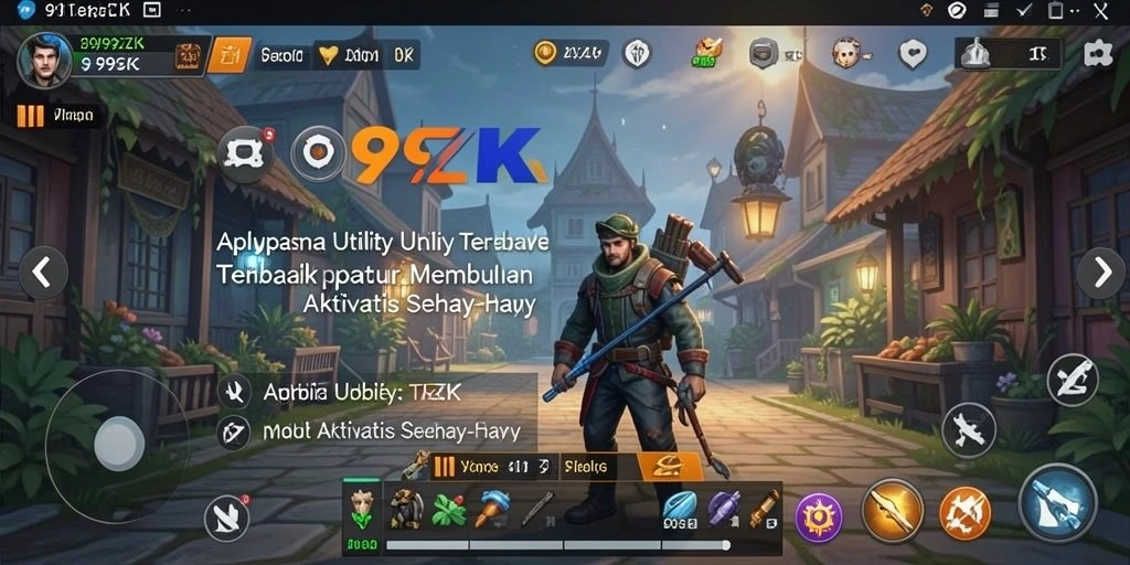 Screenshot gameplay 999ZK yang menunjukkan antarmuka aplikasi Utility yang intuitif.