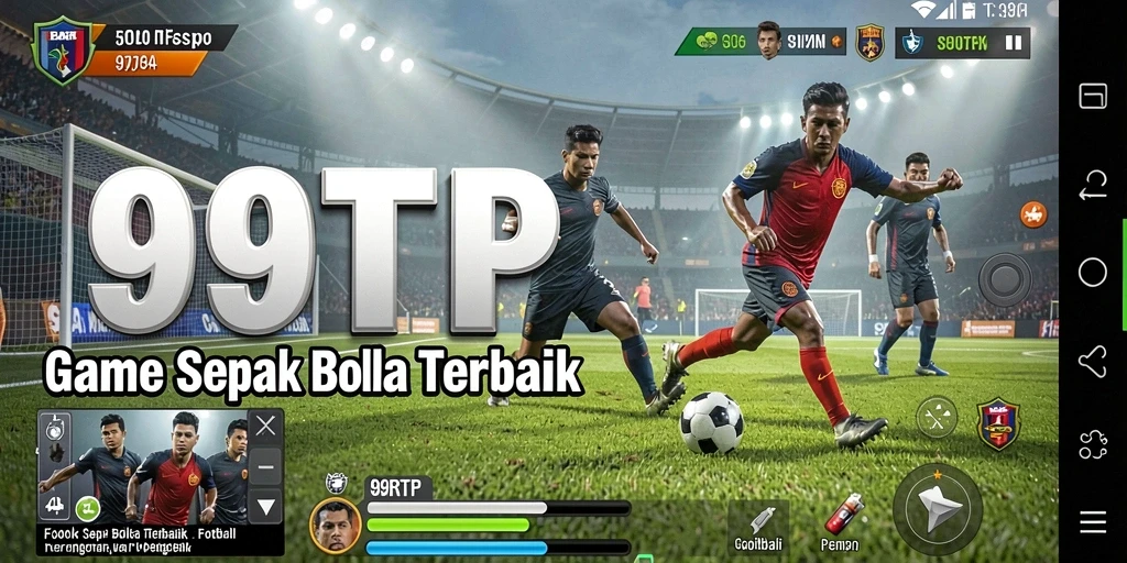 Screenshot 99RTP menampilkan aksi seru di lapangan sepak bola.