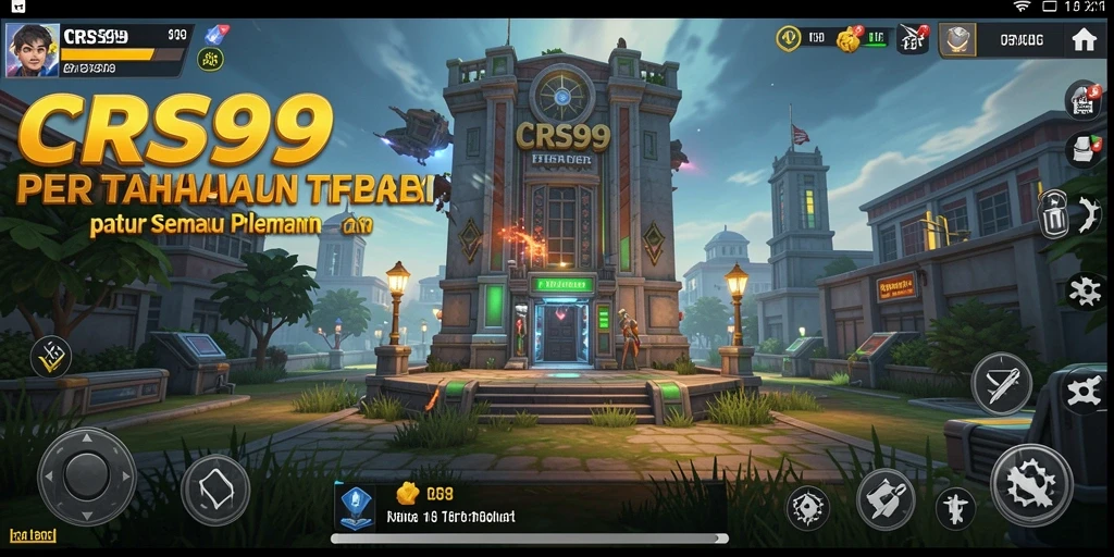 Tampilan menara pertahanan ikonik dalam game Tower Defense CRS99.