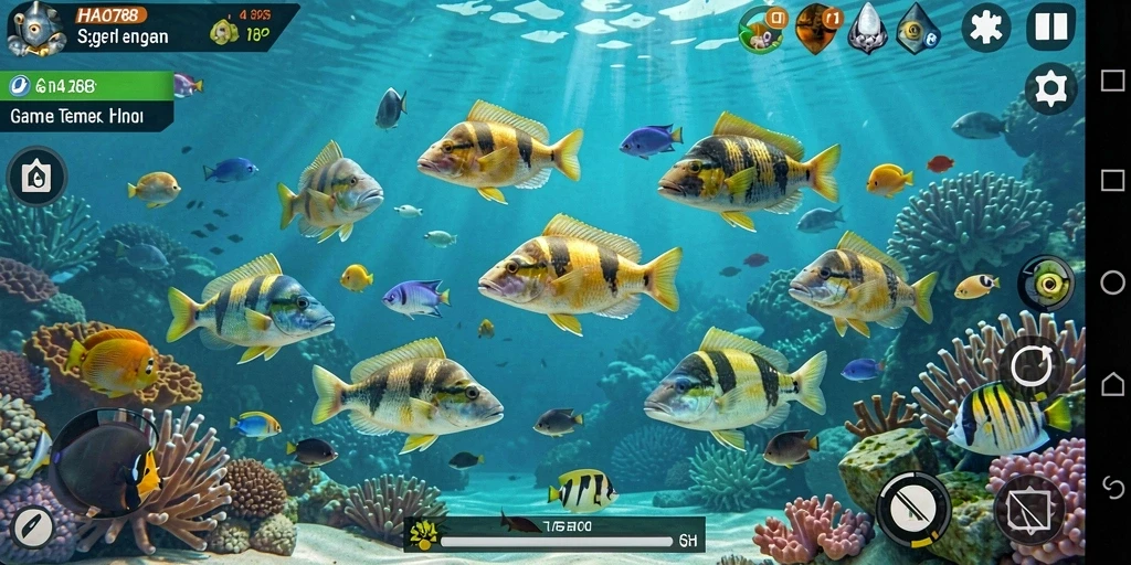 Tangkapan layar dari gameplay permainan Tembak Ikan HAO788 yang mendebarkan.