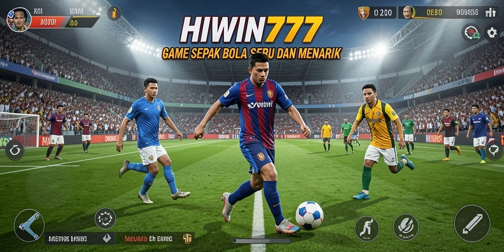 Tampilan gameplay HIWIN777 yang menampilkan laga seru sepak bola.