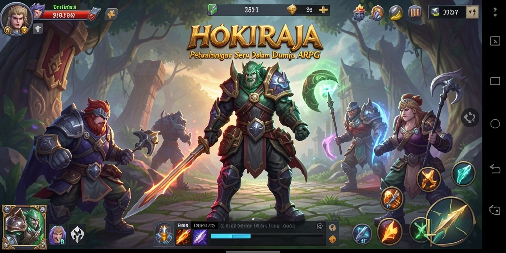 Screenshot gameplay HOKIRAJA menampilkan aksi pertarungan yang mendebarkan.