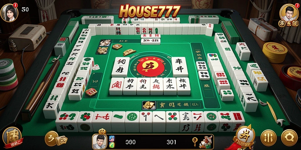 Tampilan gameplay Mahjong yang menarik di HOUSE777.
