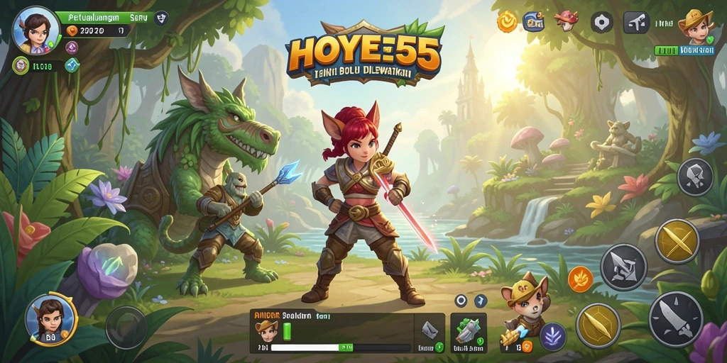 Gambaran gameplay HOYE55 dalam dunia petualangan yang seru.