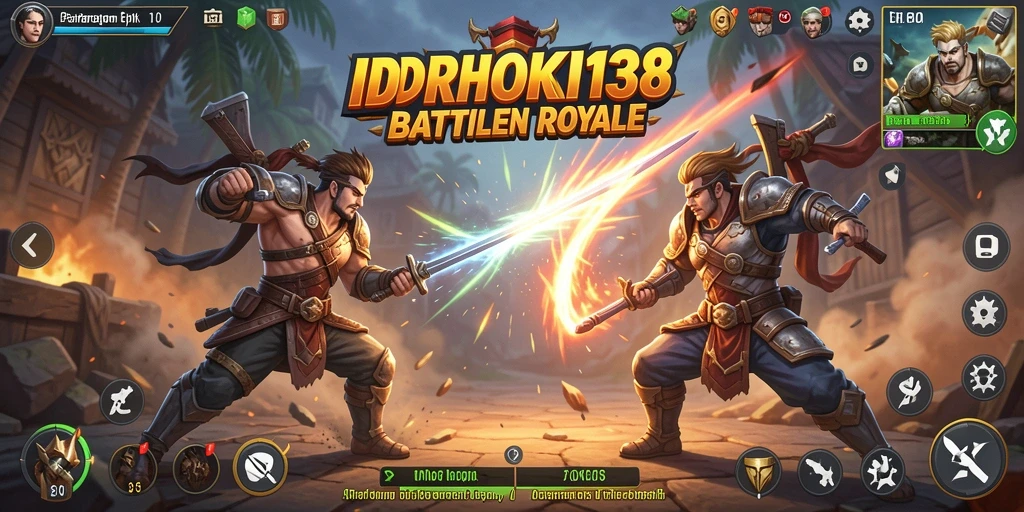 Tampilan gameplay dinamis dalam IDRHOKI138 dengan strategi Battle Royale.