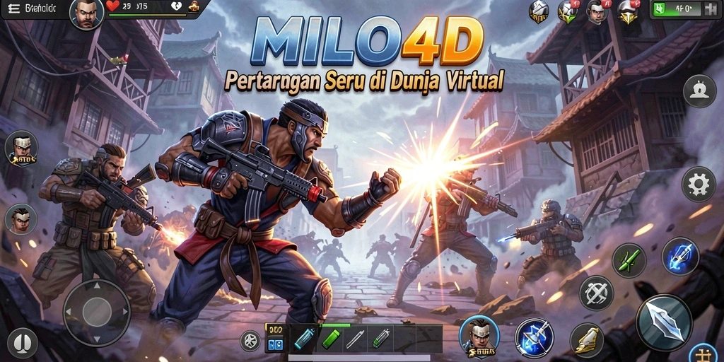 Tampilan gameplay pertarungan yang seru dan mendebarkan di MILO4D.
