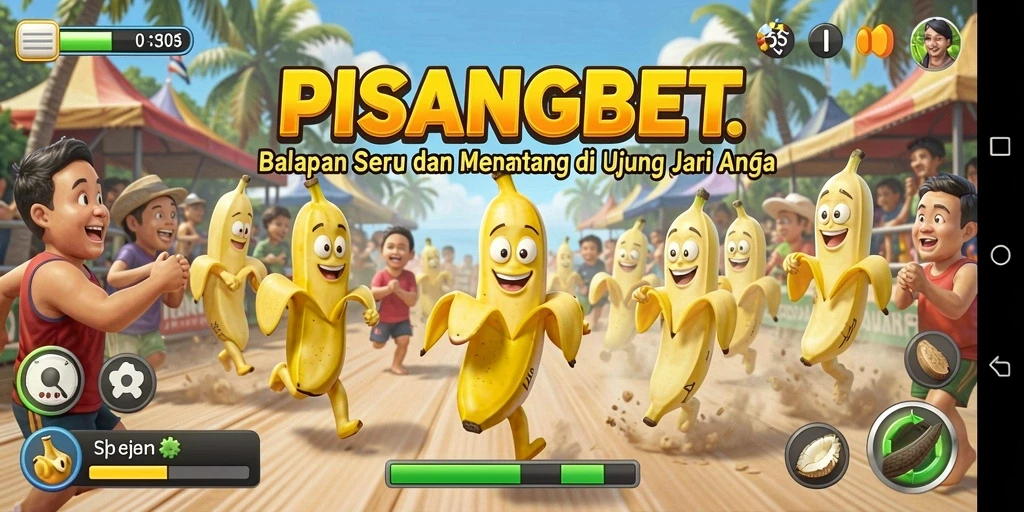 Screenshot gameplay PISANGBET menunjukkan balapan yang dinamis dan mendebarkan.