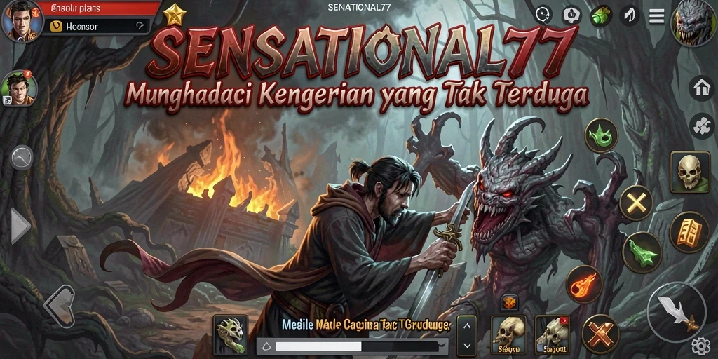 Screenshot gameplay SENSATIONAL77 yang menampilkan suasana menyeramkan.