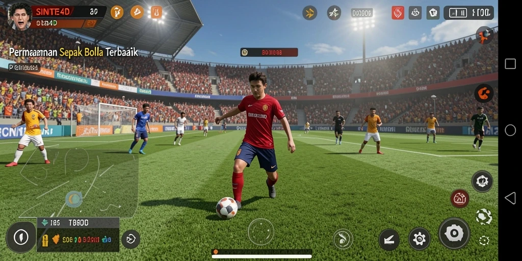 Screenshot gameplay SINTE4D menunjukkan aksi seru di lapangan.