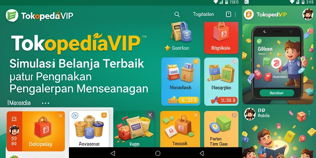 Screenshot gameplay TOKOPEDIAVIP menampilkan pengalaman berbelanja yang interaktif.
