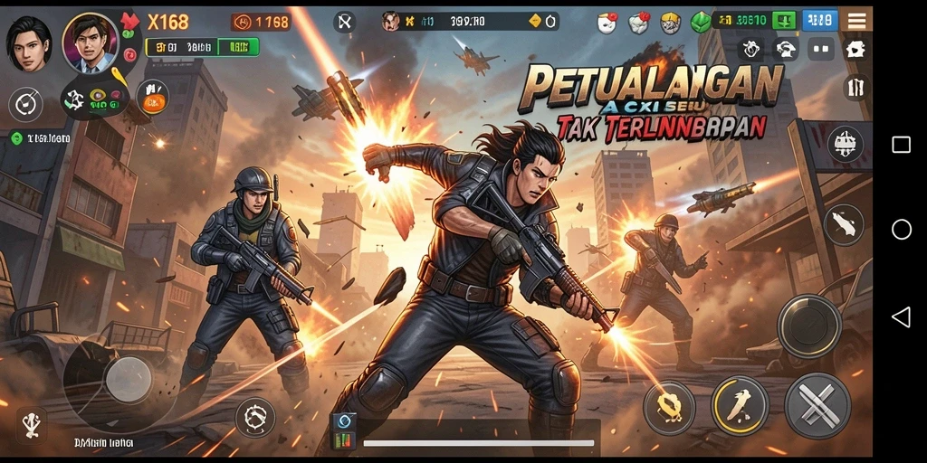 Tangkapan layar X168 menampilkan momen aksi yang mendebarkan.