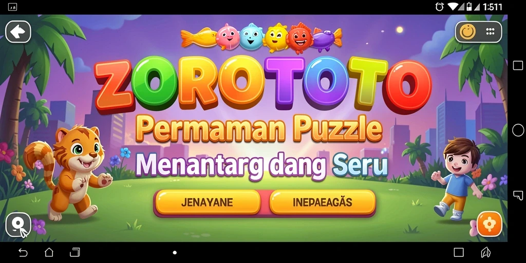 Tampilan gameplay ZOROTOTO yang penuh warna dan menarik.